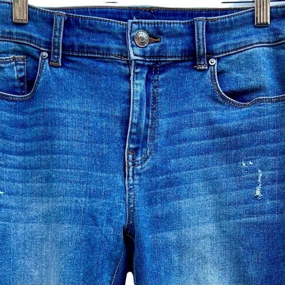 Chico's The Platinum Jegging Jeans Women's Size 00 Straight-leg Mid-Rise Mid-Was - Picture 3 of 11